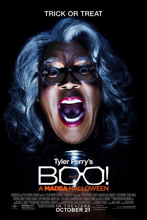 But Madea being Madea, give them a piece of her mind and her physical strength in order to teach them a lesson. Boo 2! A Madea Halloween (2017) Director: Tyler Perry. Writer: Tyler Perry. Cast: Tyler Perry, Lexy Panterra, Patrice Lovely, Brock O’Hurn, Diamond White, Yousef Erakat, Jc Caylen, Inanna Sarkis, Cassi Davis.